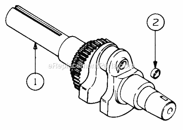 Crankshaft Diagram and Parts List for 2166 13A-214G100, 13A-254G100 Cub Cadet Lawn Tractor